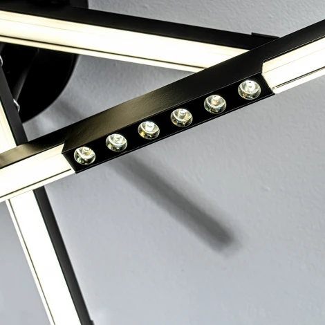 Потолочная люстра светодиодная на штанге с пультом с регулировкой цветовой температуры LED4U L5115-5 BK