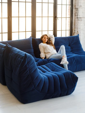 Диван Dreambag Маршмеллоу Синий Угловая секция 7512800