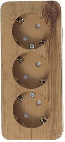 Розетка накладная тройная с заземлением и шторками (ясень) Systeme Electric Blanca BLNRA011315