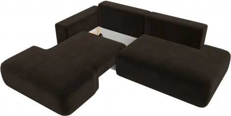 Диван угловой Лига-036 НПБ Модерн левый угол (Коричневый/Микровельвет) Лига Диванов арт.121400L