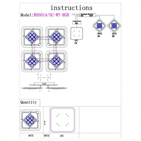 Потолочная люстра Wedo Light Brajes WD5014/5C-WT-RGB