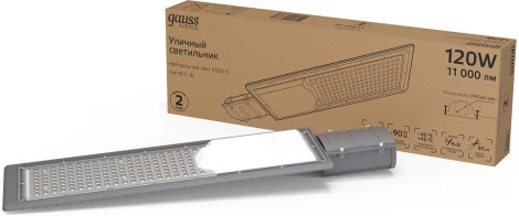 Уличный консольный светильник светодиодный Gauss Avenue 629534220 LED G2 IP65 120W 11000lm 4000K
