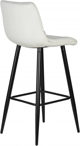 Стул барный Dobrin NICOLE (черные матовые ножки, светло-серый велюр (108-52))