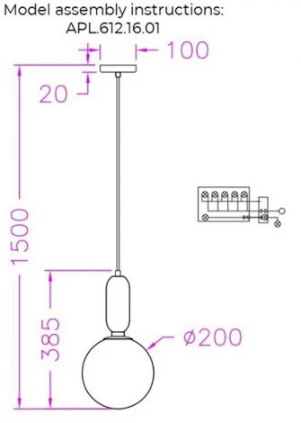 Подвесной светильник Aployt Aniela APL.612.16.01 (220V, на проводе, шар)