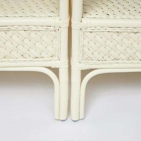 Комплект обеденный "ANDREA GRAND" (стол со стеклом+6 кресел+ подушки) TCH White (белый), Ткань рубчик, цвет кремовый Tetchair ANDREA GRAND 12427