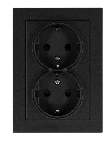 Розетка двойная со шторками (антрацит) Jasmart G-Classic G5504B