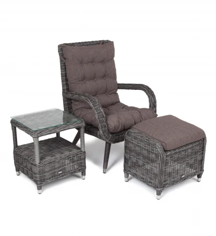 "Толедо" лаунж-зона из искусственного ротанга, цвет графит 4SIS арт.УТ-00003179