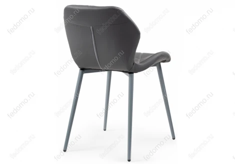 Стул Woodville на металлокаркасе Вальд экокожа серый / серый глянец 464192