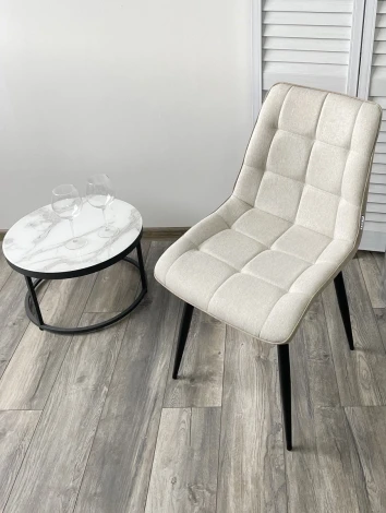 Стул CHIC VF-01/ VF-02 светло-бежевый/ бежевый, ткань/ черный каркас