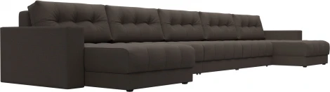 Диван П-образный с декором Лига-049 НПБ Мегалонг Лига Диванов (Рогожка) арт.128519