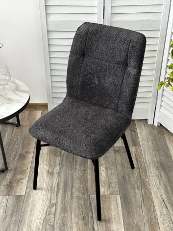 Стул COMO UF998-16 темно-серый, букле / черный каркас / Товарный знак DISAUR