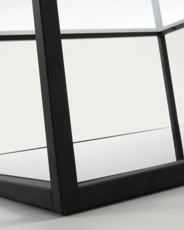 Журнальный стол La Forma (ex Julia Grup) Blackhill (Прозрачный,Черный/ Сталь,Стекло,Металл)