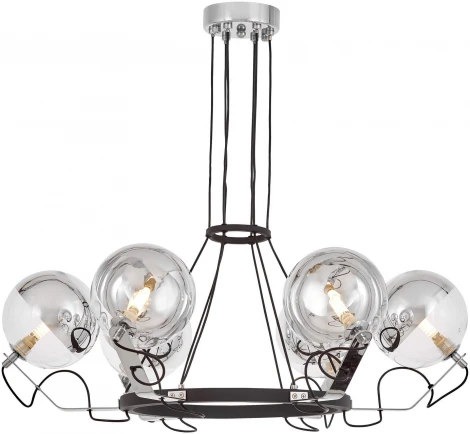 Подвесная люстра Lumina Deco Marseo LDP 9110-6 BK+CHR (220V, на проводе, шарики)