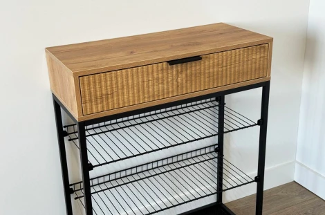 Обувница Вельвет Mebelson (ЛДСП,Металл/Дуб золотой,Черный) арт.173128,3325