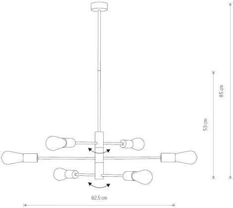 Потолочная люстра на штанге Nowodvorski Rotor Black/Gold 7937 (220V)