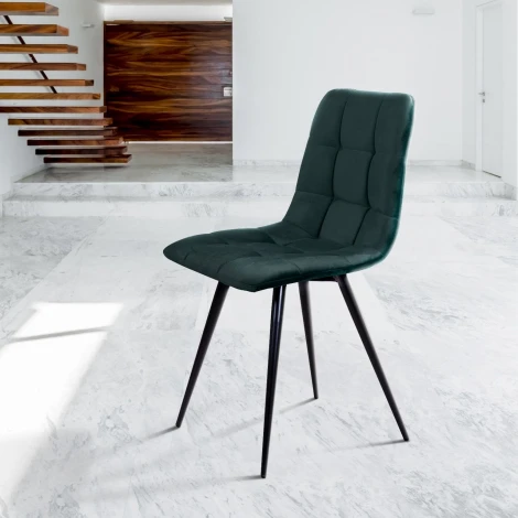 Стул UNO, бархат зелёный 19/ чёрный конус Top Concept UNO 74634