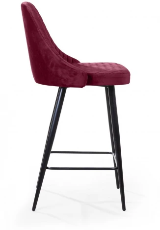 Стул барный Top Concept William, бархат красный 16/ черный конус