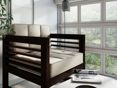 Кресло Arsko Сега орех велюр бежевый