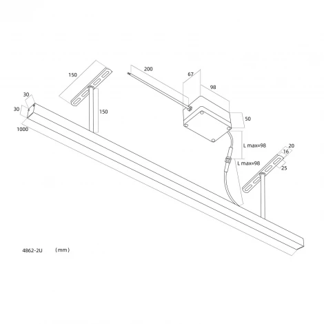 Потолочный светильник уличный Favourite Riga 4862-2U LEDx18W 3000/4000/6500K