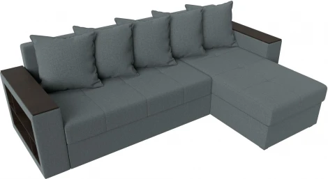 Диван угловой Дубай Лайт правый угол (Серый/Рогожка) Лига Диванов арт.121640