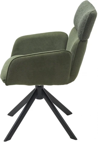 Стул M-City TRIS 360 град. поворот с возвратом, Davis Nowo 37 зеленый, букле/ Point38 зелен / Черн