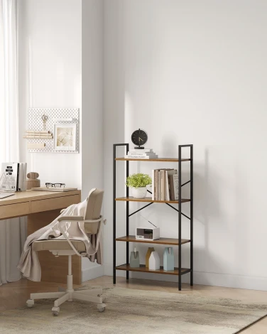 Стеллаж Leset Стилвуд 24 широкий, 4 полки 4687207095570 Металл, Черный