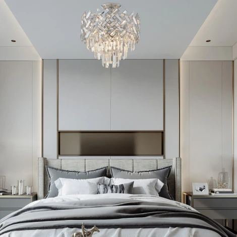 Потолочная люстра хрустальная на штанге Arte Milano Sorrento-8019 378019/6/50/390 CR (220V)