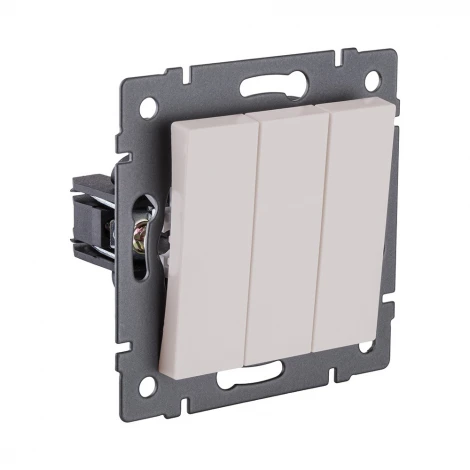 Выключатель 3-клавишный 10А/250В кашемир матовый Kollinger REA-S-012CM для Aspekt, Eleganz, Reflex