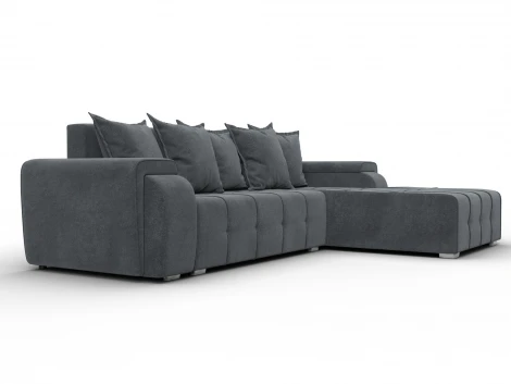 Диван угловой Лига-121 правый угол (ДСП,Брус,Велюр/Светло-серый) Лига Диванов 137355