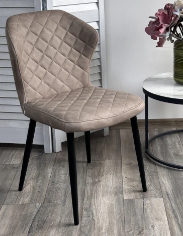 Стул МОНРО, цвет CYPRUS-03 ЛАТТЕ, искусственная замша / черный каркас M-City 64614