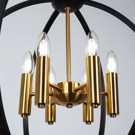 Подвесная люстра Arte Lamp Castula A7013SP-6BK (220V, на цепи, шар, клетка)