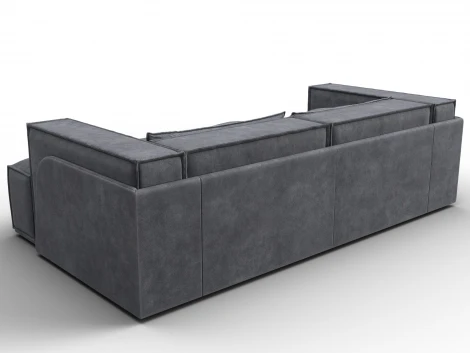 Диван угловой Лига-061 угол правый (ДСП,Брус,Фанера,Велюр/Темно-серый) Лига Диванов 131145