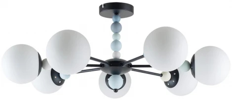 Потолочная люстра на штанге Lumion Sunday 6526/7C черный E14 7*40W 220V (шарики)