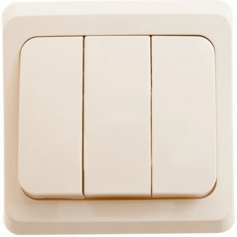 Выключатель встраиваемый трехклавишный (кремовый) Systeme Electric Этюд BC10-003K