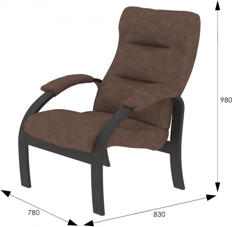 Кресло для отдыха Шоле, Ткань опхелия 15, каркас венге Mebelik арт.009075