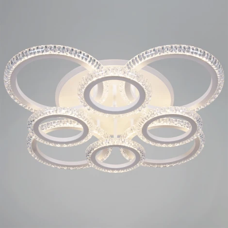 Потолочная люстра светодиодная на штанге с пультом с регулировкой цветовой температуры, яркости и ночным режимом Reluce 36890-0.3-4+4A WH (RGB)