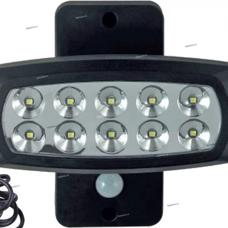 Прожектор уличный светодиодный с датчиком движения и солнечной батареей Horoz Wizard, черный, 2W, IP44, 6400K