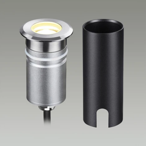 Встраиваемый грунтовый светильник Odeon Light Ingro 6660/1GL3 черный/металл IP67 LED 3W 3000K 12V/24V (нужен драйвер 357781/357782) (круглые)