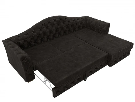 Диван угловой Артис правый угол (Брус,Рейка/Пластик/Велюр/Коричневый) Лига Диванов 128028