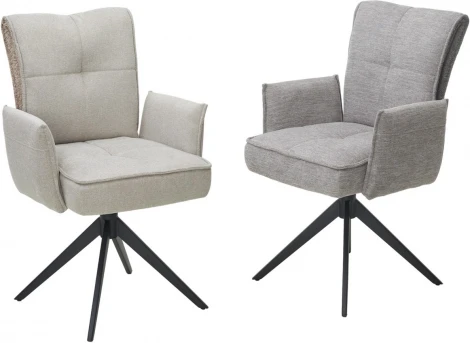 Стул M-City PONCE 360 град. поворот. Brego-07 Серый, ткань/ XD841-16 Серый, букле/ Черный