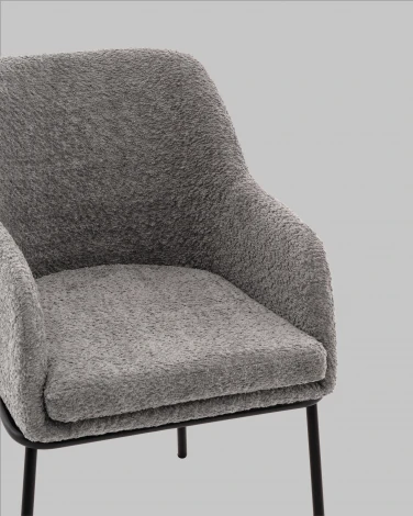 Стул с подлокотниками Кози new ткань букле тёмно-серый Stool Group арт.УТ000040878