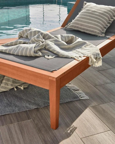 Шезлонг La Forma (ex Julia Grup) Caterin (Зеленый/ Эвкалипт,Дерево)