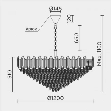 Подвесная люстра хрустальная Modelux ML.7088.1200R GD