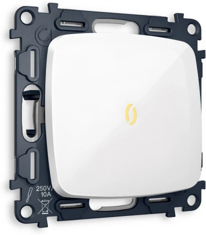 Выключатель одноклавишный с подсветкой (белый глянец) Ambrella Volt QUANT MO102010