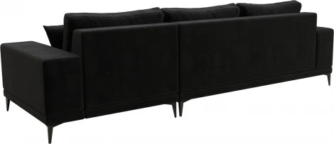 Диван угловой Льюес правый (Черный/Велюр) Лига Диванов арт.122401