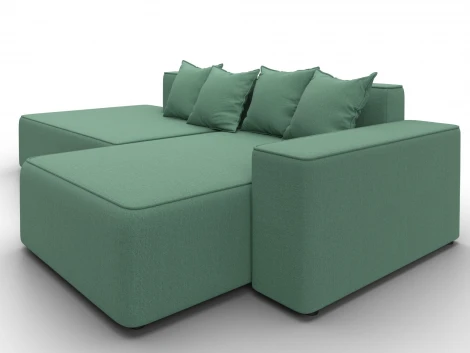 Диван угловой Лига-079 угол правый (ДСП/Пластик/Рогожка/Зеленый) Лига Диванов 129815