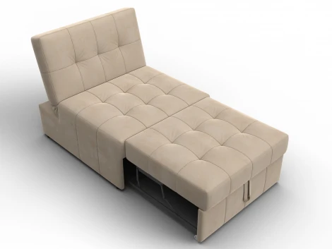 Кресло-кровать Лига-107 (80) (ЛДСП,Брус,Фанера,Велюр/Бежевый) Лига Диванов 134895