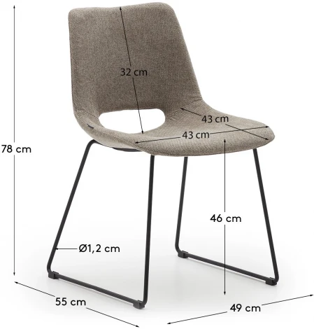 Zahara Стул коричневый с черными стальными ножками La Forma (ex Julia Grup) арт.148500