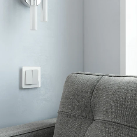 Выключатель двухклавишный проходной (белый матовый) Werkel W1122061 (a059272)