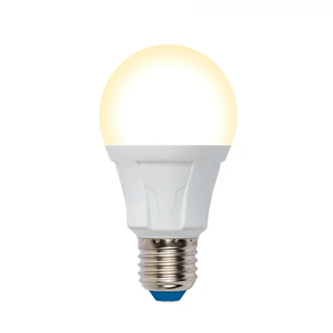 Лампочка светодиодная шар белая E27 10W 3000K Uniel LED-A60 10W/3000K/E27/FR/DIM PLP01WH